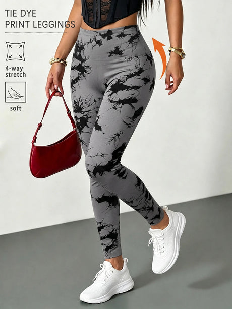 Super Soft High Waisted Tie Dye Leggings for Women Yoga Running Gym No See Through Workout Athletic Tights Gym Fitness