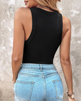 2026 New Spring Summer Women Built in Bra Tank Tops Round Neck Sleeveless Casual Tops Female Racerback Ribbed Fitted Tank Tops