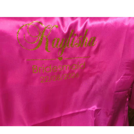 Customized Name Date Wedding Bathrobe Faux Silk Bridal Robe Bride Bridesmaid Wedding Robes Woman Bachelorette Hen Party