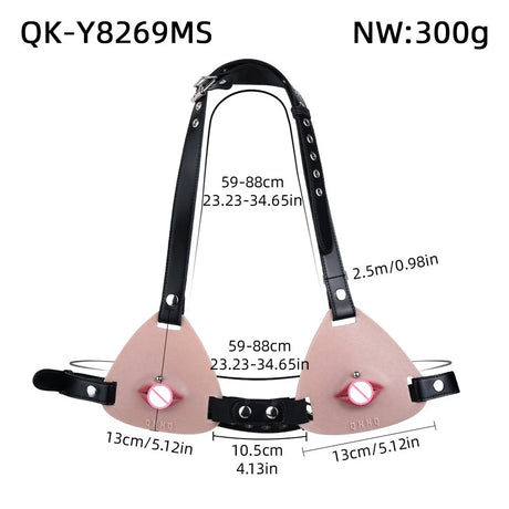 Female Fake Mouth Lip Ring Labia Wearing Silicone Lingeries Exotic Accessories Adjustable Underwear Couple Play Woman Adult Toys