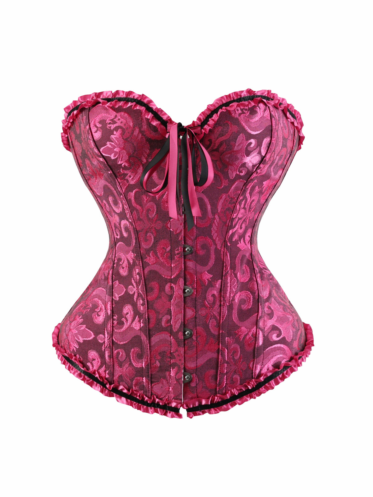 Women Bustier Corset Victorian Gothic Jacquard Front Busk Waist Cincher Halloween Party Wear