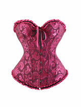 Women Bustier Corset Victorian Gothic Jacquard Front Busk Waist Cincher Halloween Party Wear