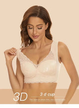 WomenBeautiful Back Bra Large Size Fat Mm Bra Gathered and Traceless Thin Cotton Strapless Underwear Without Steel Ring Vest