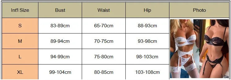 Women Erotic Lingerie Set Sexy Plus Size Lace Underwear Thong Low Waist G-String Female Three Point Suits Garter Belt Lingerie