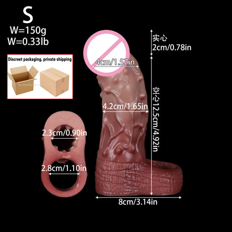 3sizes Silicone Penis Ring Men Penis Sleeve Cock Sleeve Dick ring Enlargement Delay Ejaculation Cock Ring Reusable Condom Sextoy