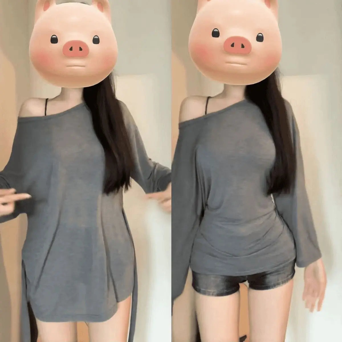 See Through Long Sleeve Oversize T Shirt Women Sexy Back Bandage Off Shoulder Top Female Basic Long Tees Korean Chic Lady New