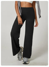DFXEN LOGO New Women Wide Leg Yoga Pants High Waist Butt Lift Loose Fitness Gym Workout Flare Leggings Casual Sports Trousers