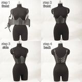 Wide Corset,PU Leather Corselet, Modeling Corset, PU Leather Underbust Harness.