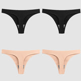WarmSteps 4PCS/Set Sexy Women Panties Silk Satin Female Thongs Lingerie Soft Cozy Underwear Hot G-Strings Seamless Sports T-Back