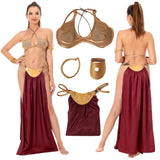 Leia Bikini Cosplay Slave Sexy Lingerie Costume Movie Space Battle Disguise Outfits Women Hand Props Halloween Fantasia Suits