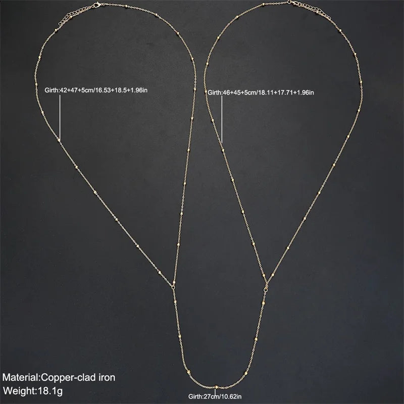 Simple Multilayer Rhinestone Back Chain Necklaces for Women Sexy Metal Shiny Crystal Bikini Waist Chain Body Chain Jewelry Gifts