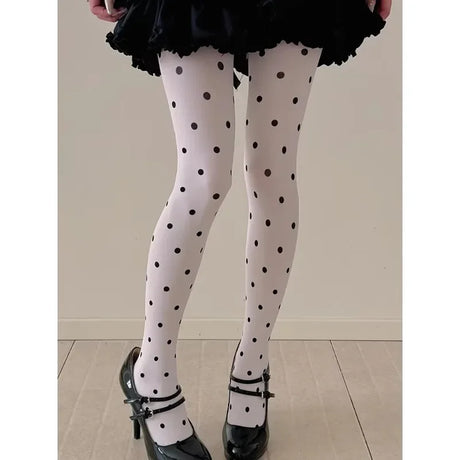 Y2k Girls Polka Dot Tights Women Winter Vintage Pantyhose Leggings Fashion Silky Sexy Crash Slimming Tights Elastic Stockings
