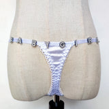Custom Thongs With Jewelry DIY Crystal Letter Name Low-rise Briefs T-back String Underwear For Women Sexy Nightclub Body Jewelry