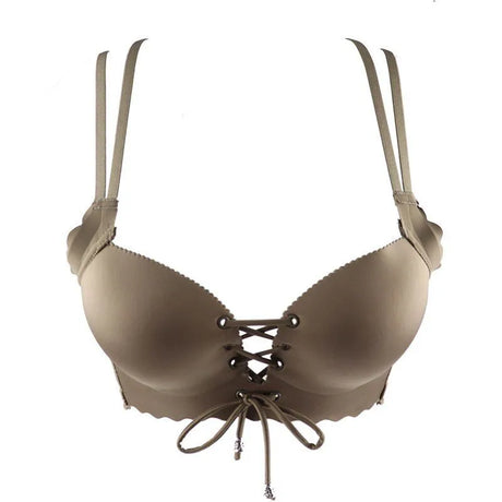 Sexy Push Up Bra Extra Padded for Women, Adjustable Drawstring for Small Bust, No Underwire Comfort Bras with Fashion Back Desig