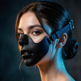 Halloween Glossy Half Face Mask Breathable Artificial Face Adjustable Elastic Mask DIY Party Role-playing Dress-up Accessories