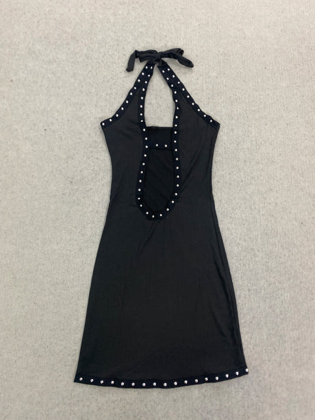 Spring New Hanging Neck Irregular Collar Sexy Spice Girls Solid Color Sleeveless Fashion Dress for Women