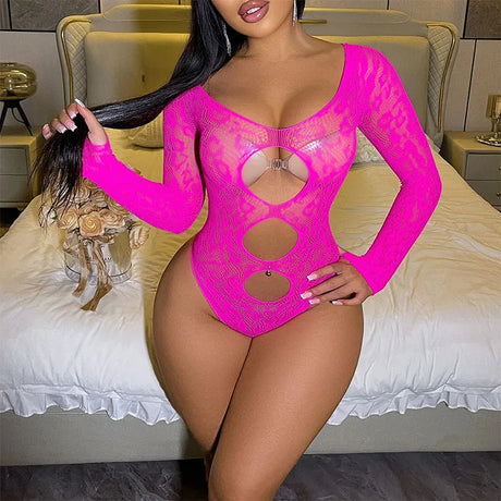Hot Sexy Leopard Fishnet Bodysuit Women Sexy Lingerie Porn Roleplay Outfits Erotic Sheer Bodystockings Lace Underwear Sexy Set