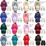 Customized Logo Wedding Date Name Bathrobe Faux Silk Bridal Robe Bride Bridesmaid Wedding Robes Woman Bachelorette Preparewear