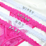 Custom Name Thong Panties Very Sexy Lace Underwear with Personalized Letters G-string Women Customized Gift for Hot Wife Lover