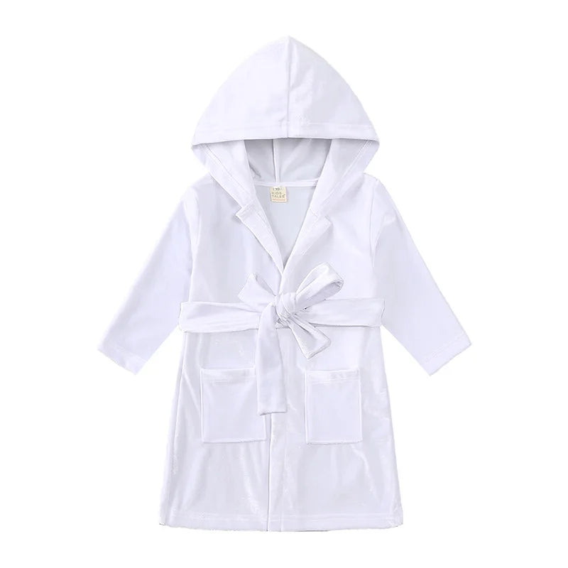 Luxury Personalized Embroidered Baby Dressing Gown Bath Robe Soft & Lightweight Velvet Bath Robe 1st Birthday Baby Gift for Kids