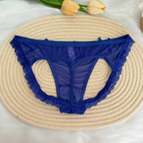 Custom Rhinestone Letter Name Underpants Sexy Mesh Panties Low Rise Hollow Hip Briefs Personalized Gift Wife Lover Anniversary