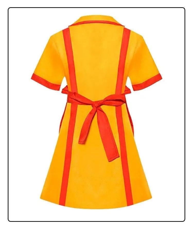 Halloween Girl Party Wear Max Caroline Waitress Maid Dress Cos with Apron S M L XL 2 Broke Girls Cosplay Dress Costumes for