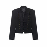 Women Vintage Slim Jacket Spring Women Trends Elegant Napoleon Jackets Ladies High Street Chic Shoulder Padded Blazer