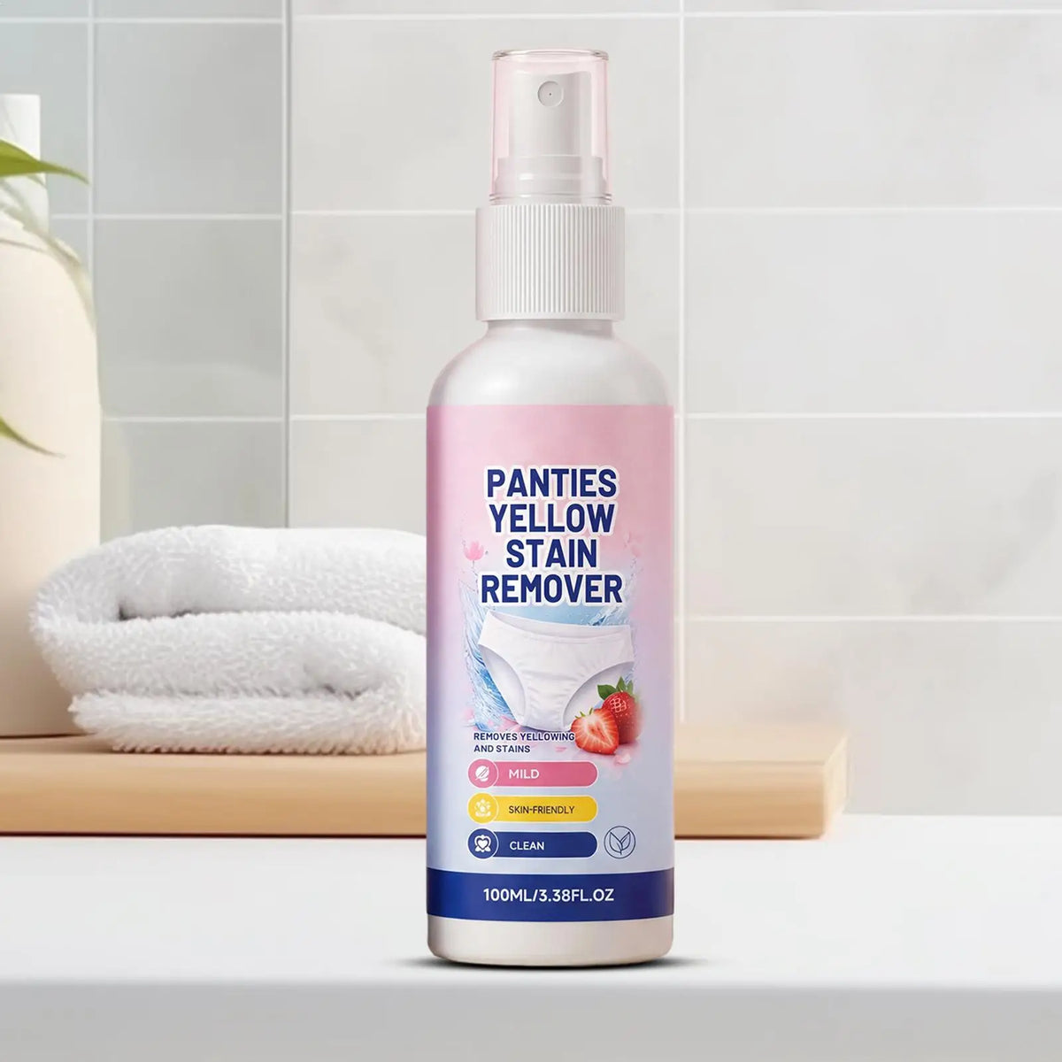Underwear Stain Remover Spray 100ml Blood Secretion Yellow Spot Cleaner Gentle Skin Safe No Scrub Laundry Detergent for Lingerie