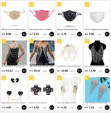 Sexy Women Siamese Bikini Body Chain New Fashion Nightclub Backless Multicolor Beads Hollowout Halter Bra Chain Jewelry