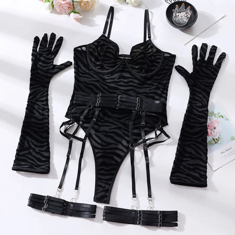 Sexy One Piece Bodysuit Glove Bandage Perspective Mesh Tight Fitting Slim Fit High Strecth Women Rompers Polychrome Fashion RAE3