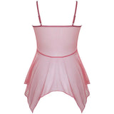 Tulle Suspenders Exquisite Women's Lencerias Lace V-Neck Underwear Semi-transparent Thong Dress Set Females Lingerie Nightgowns