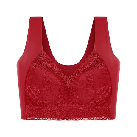 WomenBeautiful Back Bra Large Size Fat Mm Bra Gathered and Traceless Thin Cotton Strapless Underwear Without Steel Ring Vest