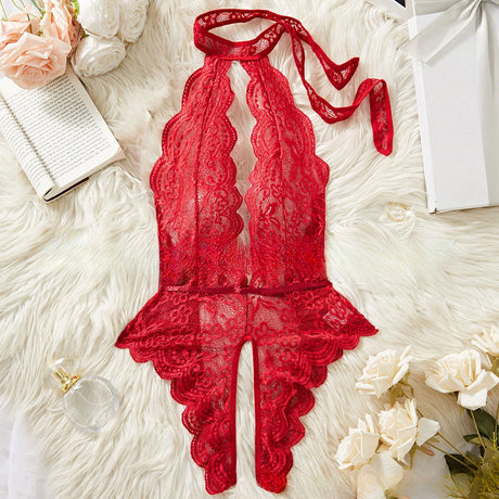 Transparent Lingeries Deep V Woman Underwear Set Backless G String Crotchless Bodysuit Push Up Bra and Panties Sets for Woman