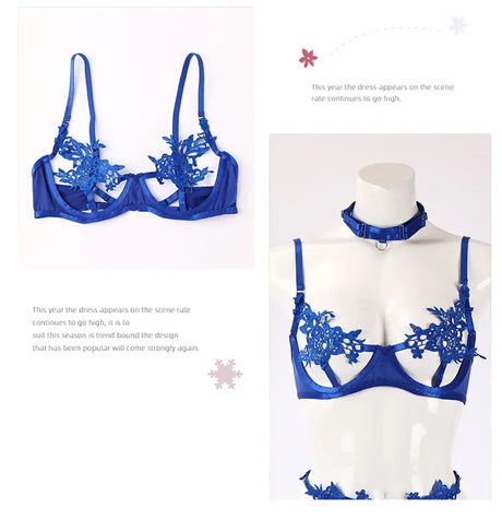 Tornova Sexy Lingerie Cross Lace Splicing Women's Embroidery See-Through Passionate Temptation Leg Rings Free Charge Underwear