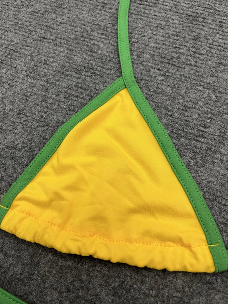 2026 New Summer Brazilian Flag Contrasting Bikini Retro Sexy Fashion Sports Trend Fashion Backless Split Niche Spicy Girl Set