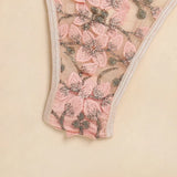Porn Suit Floral Lace Embroidery Bodysuit Women Sexy Lingerie Bandage See Through Deep V Backless Body Suit Exotic Underwear