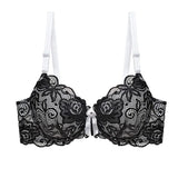 Sexy Lace Push Up Bra for Women - Underwire Demi Cup Lingerie - Comfortable Wireless T-Shirt Bras Ultra Thin Breathable Support