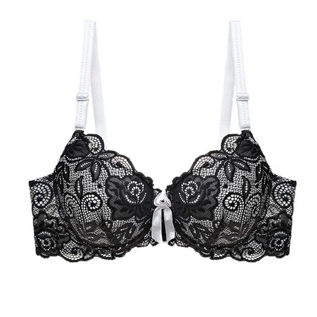 Sexy Lace Push Up Bra for Women - Underwire Demi Cup Lingerie - Comfortable Wireless T-Shirt Bras Ultra Thin Breathable Support