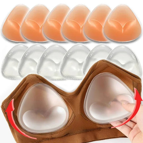 Invisible Push-up Silicone Bra Pads New Thicken Women Bikini Inserts for Swimsuit Chest Pad Skin Color Enhancers Nipple Cover