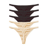 5Pcs Sexy Cotton Thongs Low Waist Seamless Female Comfortable Lingere Underpants Breathable Underwear Women G String