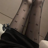New Fashion Women Pantyhose Tights Sexy Stocking Bow Knot Tight for Ladies Black and White Thin Transparent Socks