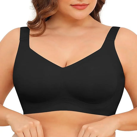 5Pcs Solid Color Seamless Wireless Bra, Full Coverage Push Up Bralette Anti-Sagging Breathable Soft Thin Cup With Adjustable Straps For Sports Yoga Daily Wear