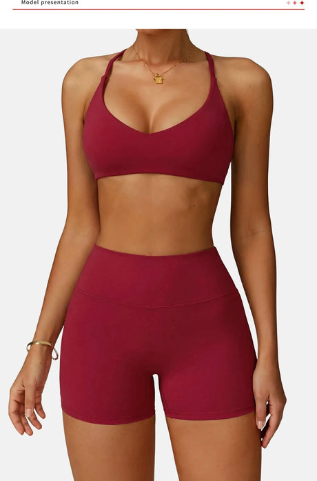 Sports Bra High  Support Women Gym Underwear Push-up Back Cross Yoga Crop Top Running Workout Fitness Pilates Solid Color