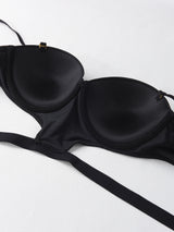 stylish sexy bra T-shirt underton beautiful back half cup smooth and exposed waist slim waist big exposed back push up bra