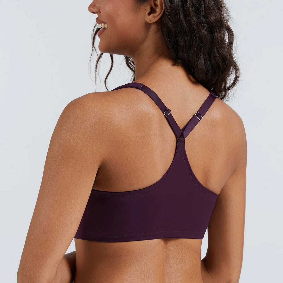 MELENECA Women's Racerback Full Coverage Front Closure Bras Plunge Unlined Seamless Underwire Bra