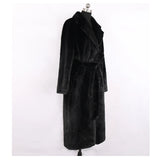 Mauroicardi Winter Long White Black Warm Thick Soft Flowy Fluffy Faux Fur Coat Women Sashes Loose Casual Furry Overcoat 2024
