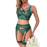 Lace Woman Lingerie Adjustable Bra and Panty Garters 3pcsTransparent Thin Underwear Set Sexy Delicate Bra Hot Exoti Set