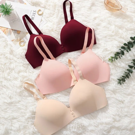 Seamless Wireless Bra Women Comfort Ice Silk Push Up Underwear 3/4 Cup Daily Lingerie Bralette Plus Size