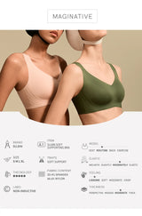 SUJIIN Wireless Seamless Bras for Women Minimizer Invisible Padded Push Up Bras Comfort Soft Support Anti-sagging Bralette Bh