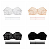 Mesh Thin Lace Transparent Bra Close-fitting Shockproof Seamless Invisible Bra Anti-sagging Lingerie Push Up Underwear Wedding